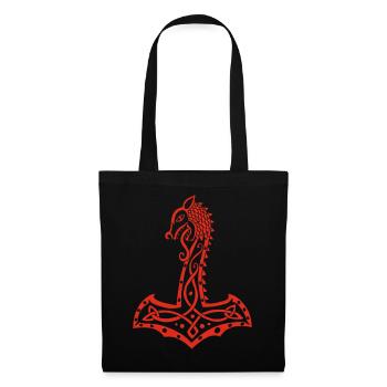 Red Wolf and Thor's Hammer - Tote Bag - black - Front