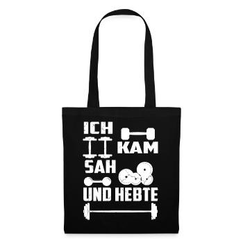 Ich kam sah und Hebte - Stoffbeutel - Schwarz - Vorne