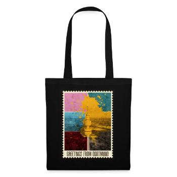Dortmund Germany City Skyline Stamp - Tote Bag - black - Front