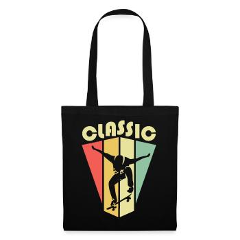 classic skateboarding klassiker retro vintage icon - Stoffbeutel - Schwarz - Vorne