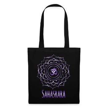 Mandala Om Sahasrara Purple Design - Tote Bag - black - Front