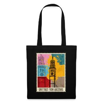 Augsburg Germany City Skyline Postage Stamp Colorful - Tote Bag - black - Front