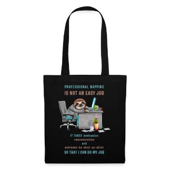Funny Sloth Saying Professional Napping - Tote Bag - black - Front
