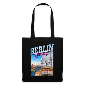 Berlin Germany City Skyline Vintage Retro - Tote Bag - black - Front