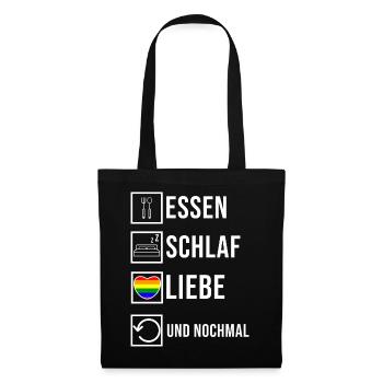 Sexualität Lgbt Herz Liebe Statement Bisexuell - Stoffbeutel - Schwarz - Vorne