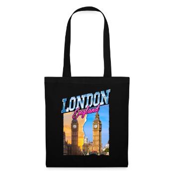 London England UK City Skyline Vintage Retro - Tote Bag - black - Front