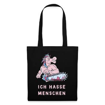 Je déteste les gens design de licorne - Sac en tissu - noir - Devant