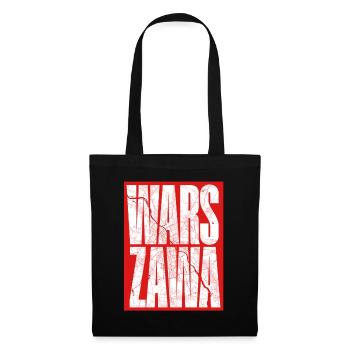 Warszawa Stadtkarte im Schriftzug-Design - Stoffbeutel - Schwarz - Vorne