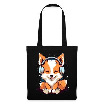 fuchs - Stoffbeutel - Schwarz - Vorne