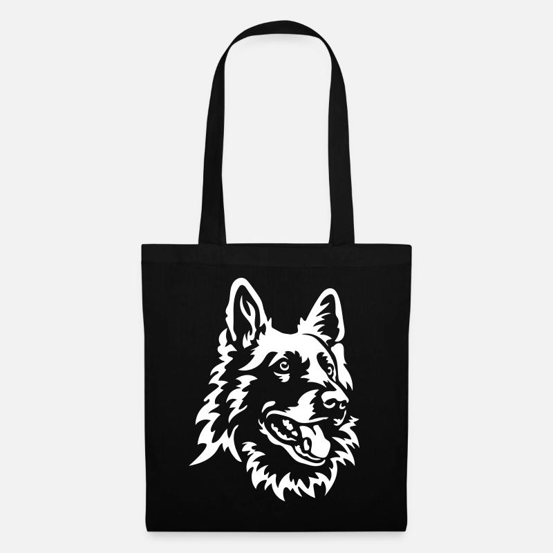 Schweizer Schäferhund Kopf "Black Edition" - Stoffbeutel - Schwarz