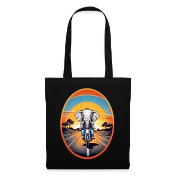 Elephant on motorcycle - Tote Bag - black - Front