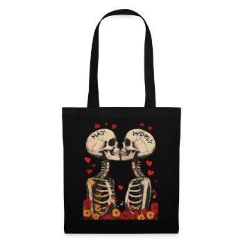 French Kiss - Skull, Skelett, Totenkopf - Stoffbeutel - Schwarz - Vorne