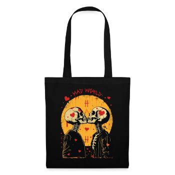 French Kiss - Skull, Skelett, Totenkopf - Stoffbeutel - Schwarz - Vorne