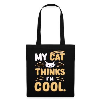My cat thinks i am cool - Tote Bag - black - Front