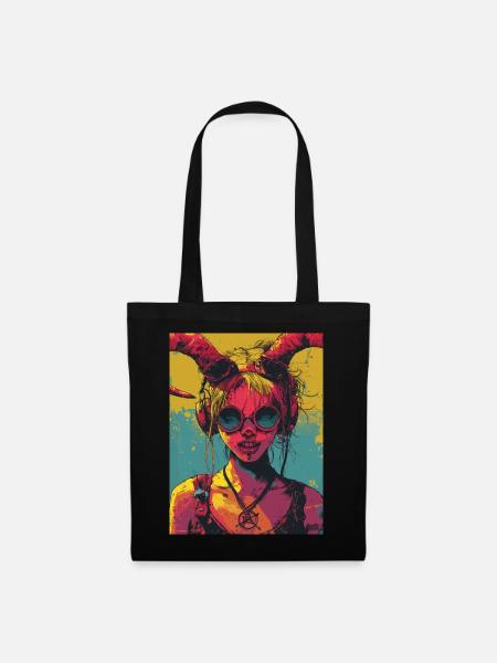 The Devil - Skull, Totenkopf, Teufel - Stoffbeutel - Schwarz