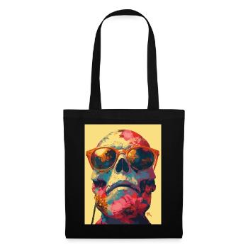 Hippie Skull - Totenkopf - Stoffbeutel - Schwarz - Vorne