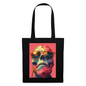 Hippie Skull - Totenkopf - Stoffbeutel - Schwarz - Vorne