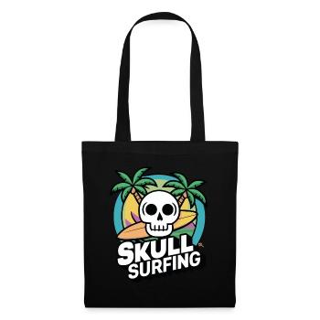 Skull Surfing - Totenkopf mit Surfbrett - Stoffbeutel - Schwarz - Vorne