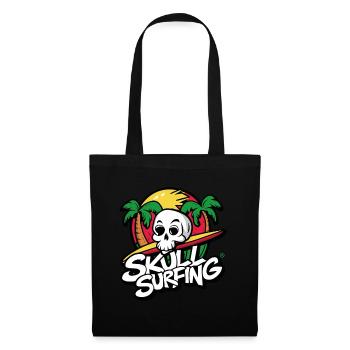 Skull - Surfing, Totenkopf - Stoffbeutel - Schwarz - Vorne