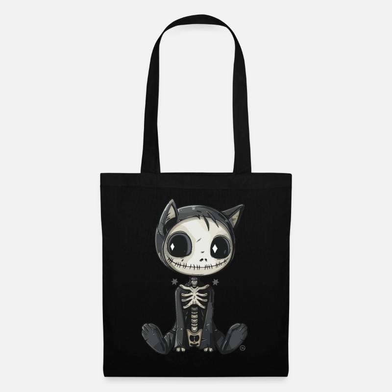 Little Skull Cat - Stoffbeutel - Schwarz