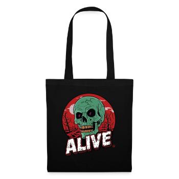 Skull in Hell - Alive, Totenkopf - Stoffbeutel - Schwarz - Vorne