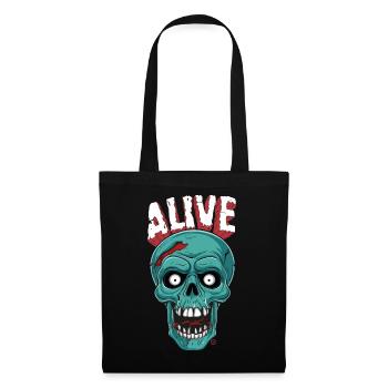 Skull in Hell - Alive, Totenkopf - Stoffbeutel - Schwarz - Vorne