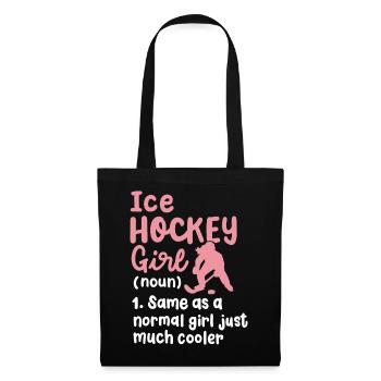 Eishockey Eishockeyspielerin - Stoffbeutel - Schwarz - Vorne