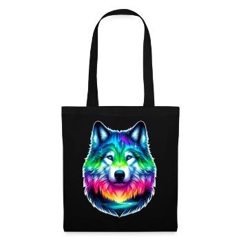 Loup - Sac en tissu - noir - Devant