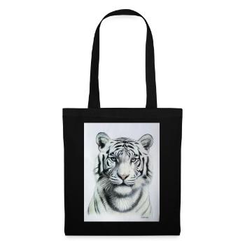 Tigre blanc - Tigre Weisser - Sac en tissu - noir - Devant