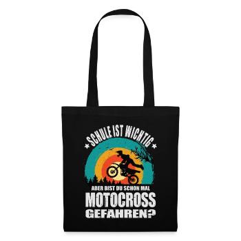 Motocrossfahrer Geschenke Motocross Biker Sprüche - Stoffbeutel - Schwarz - Vorne