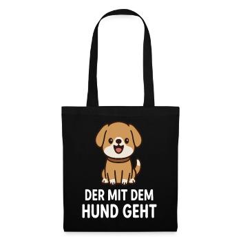Funny dog with index card design - Tote Bag - black - Front