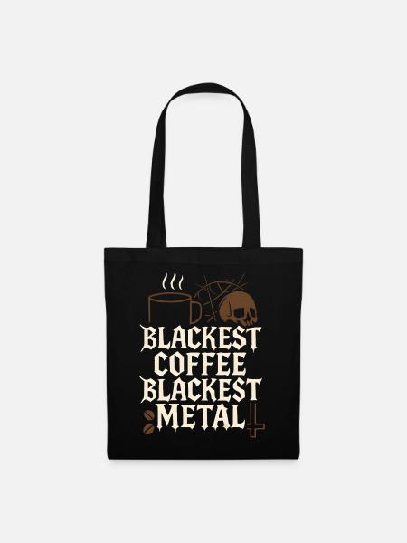 Schwarzer Kaffee Metal - Stoffbeutel - Schwarz