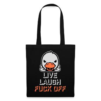 Goose Live Laugh Duck Off Sunglasses Middle Finger - Tote Bag - black - Front