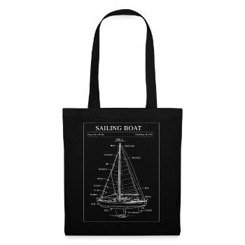 Art en lignes de plans de voilier - Sac en tissu - noir - Devant