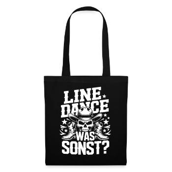 Line Dance Schädel Cowboy - Stoffbeutel - Schwarz - Vorne