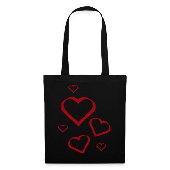Valentinstag, Valentinstag, Valentinstag - Stoffbeutel - Schwarz - Vorne