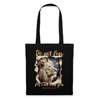 Lion Bible Verse - Tote Bag - black - Front