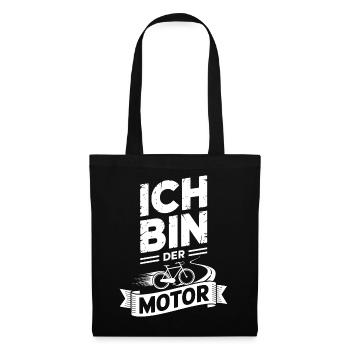Ich bin der Motor Fahrrad - Stoffbeutel - Schwarz - Vorne