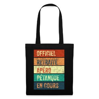 Retraite Apéro Pétanque - Sac en tissu - noir - Devant