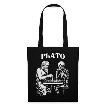 Plato and Skeleton playing Chess - Tote Bag - black - Front
