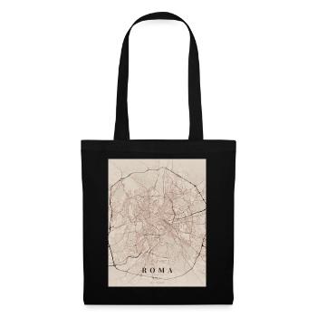 Mappa Circolare di Roma - Borsa di stoffa - nero - Fronte