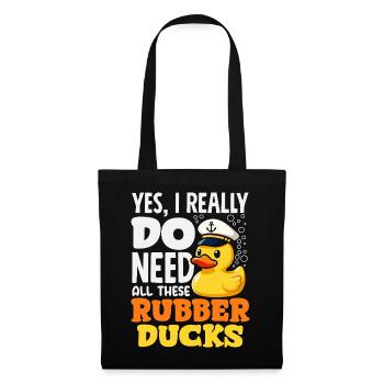 Motifs drôles de canards Citons amoureux de canards - Sac en tissu - noir - Devant