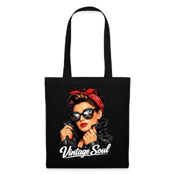Soul Vintage – Un design stylé de pin-up rockabilly - Sac en tissu - noir - Devant