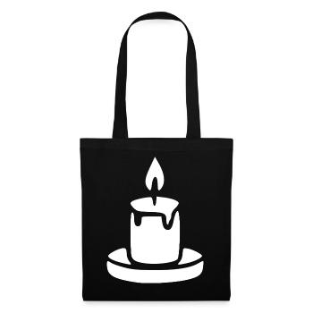 Kerze Meditation Geschenk - Stoffbeutel - Schwarz - Vorne