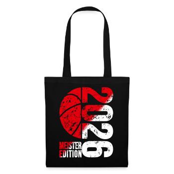 Basketball Meister Edition 2026 in rot und weiß - Stoffbeutel - Schwarz - Vorne