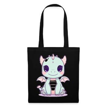 Mint dragon with wings - Tote Bag - black - Front