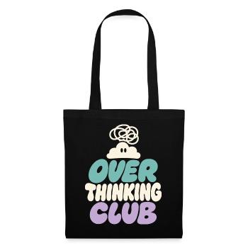 Overthinking Club – Grübel-Spruch - Stoffbeutel - Schwarz - Vorne