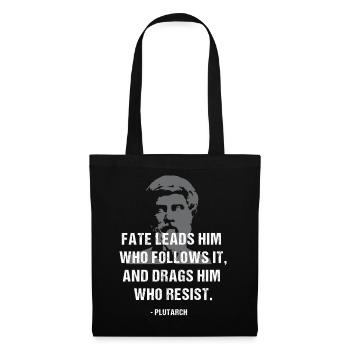 Fate Leads: Plutarch-Zitat-Grafik-T-Shirt - Stoffbeutel - Schwarz - Vorne