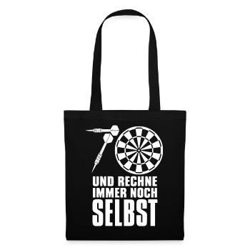 70. Geburtstag Dart Shirt – Rechnet noch selbst - Stoffbeutel - Schwarz - Vorne