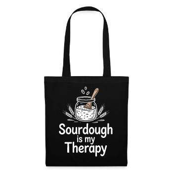 Sauerteig-Therapie-T-Shirt - Stoffbeutel - Schwarz - Vorne